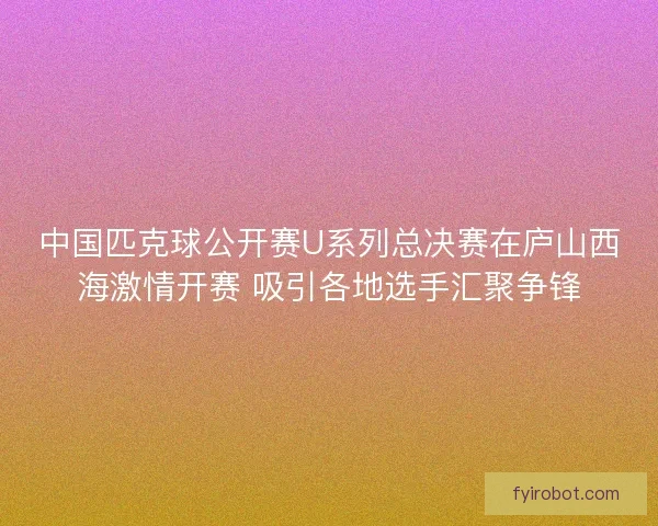 中国匹克球公开赛U系列总决赛在庐山西海激情开赛 吸引各地选手汇聚争锋